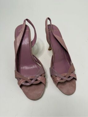 Delman Mauve Braided Slingback Heels Size 8